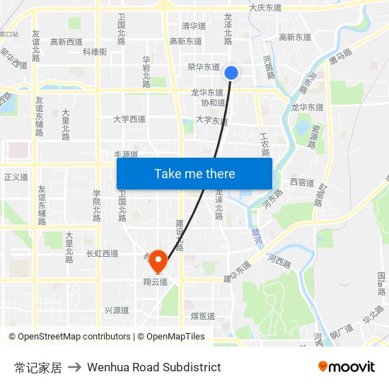 常记家居 to Wenhua Road Subdistrict map