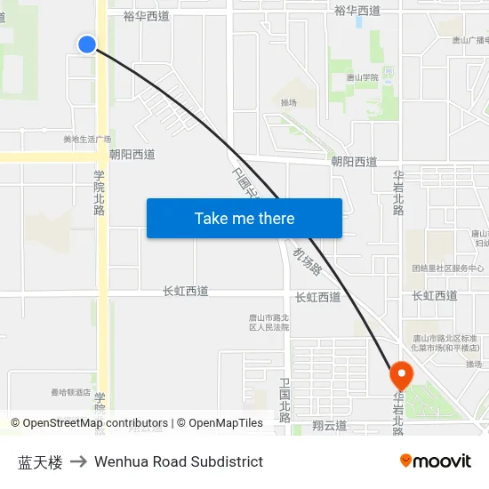 Lantian Building to Wenhua Road Subdistrict map