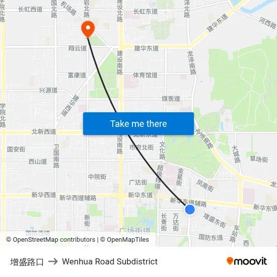 增盛路口 to Wenhua Road Subdistrict map