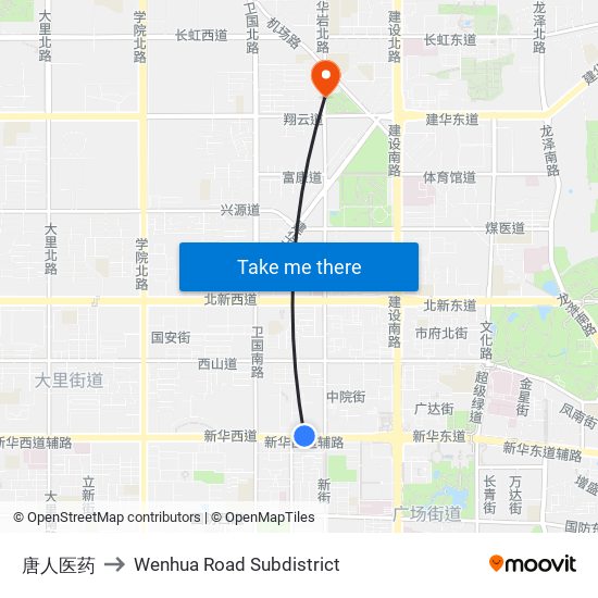 唐人医药 to Wenhua Road Subdistrict map