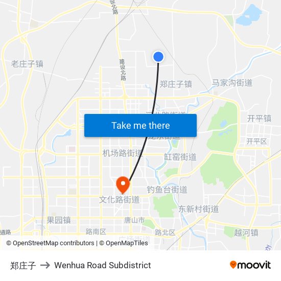 郑庄子 to Wenhua Road Subdistrict map