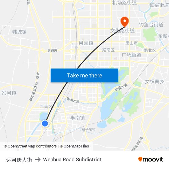 运河唐人街 to Wenhua Road Subdistrict map
