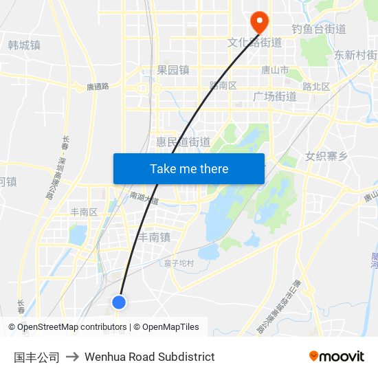国丰公司 to Wenhua Road Subdistrict map