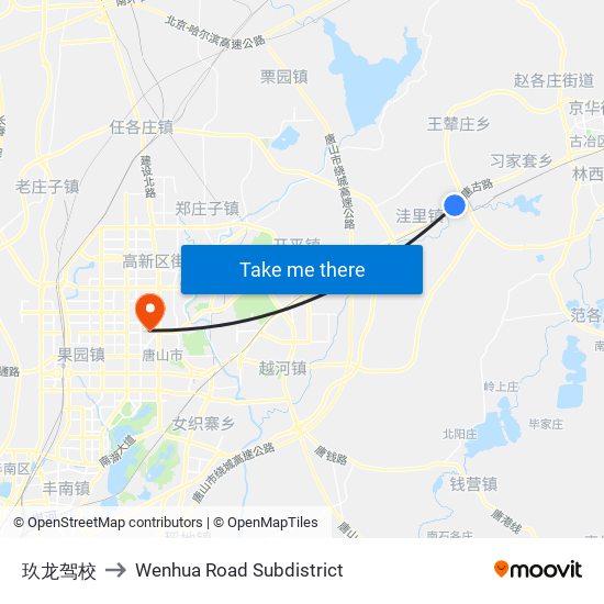 玖龙驾校 to Wenhua Road Subdistrict map