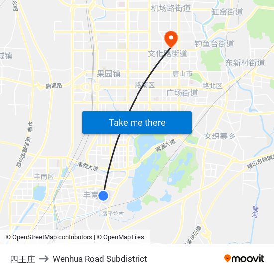 四王庄 to Wenhua Road Subdistrict map