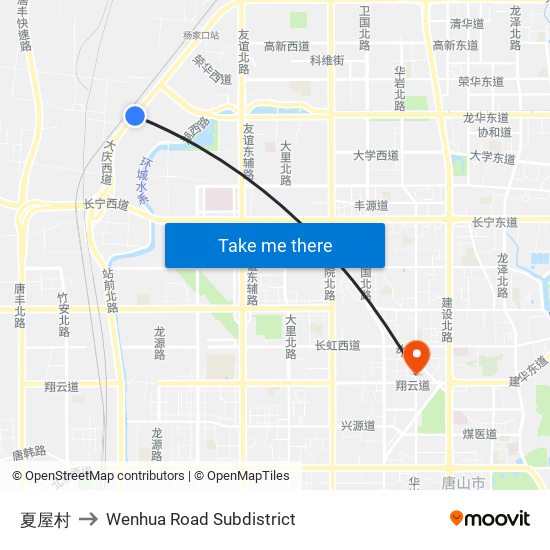 夏屋村 to Wenhua Road Subdistrict map