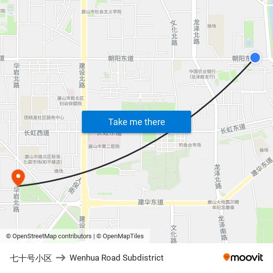 七十号小区 to Wenhua Road Subdistrict map