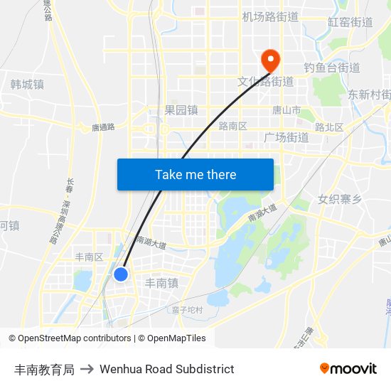 丰南教育局 to Wenhua Road Subdistrict map