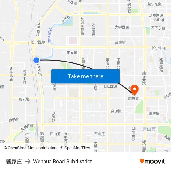 甄家庄 to Wenhua Road Subdistrict map