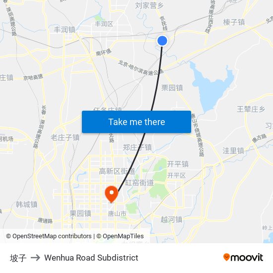 坡子 to Wenhua Road Subdistrict map