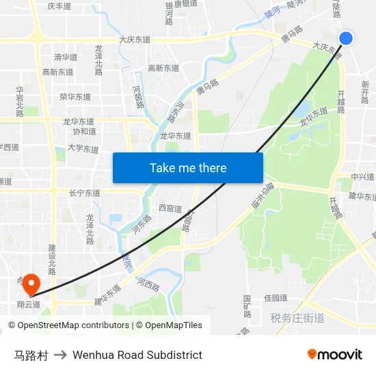 Malu Village to Wenhua Road Subdistrict map