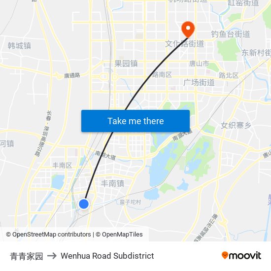 青青家园 to Wenhua Road Subdistrict map
