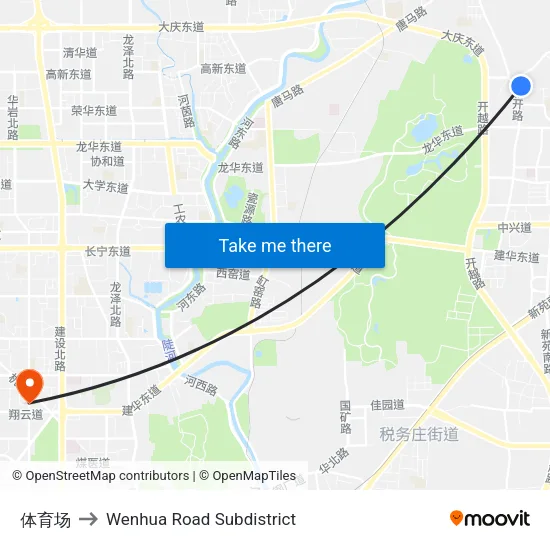 体育场 to Wenhua Road Subdistrict map