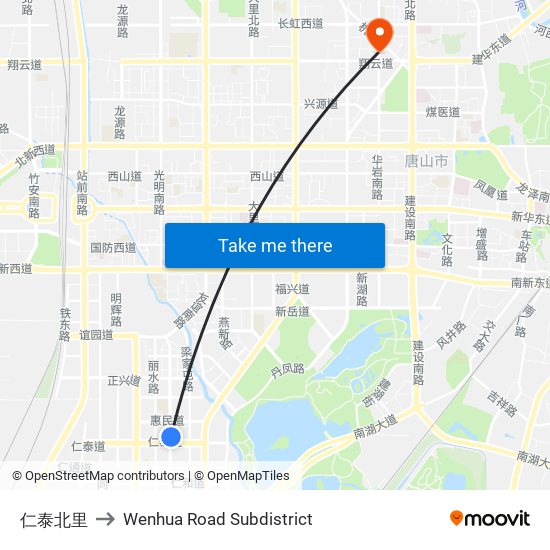 仁泰北里 to Wenhua Road Subdistrict map