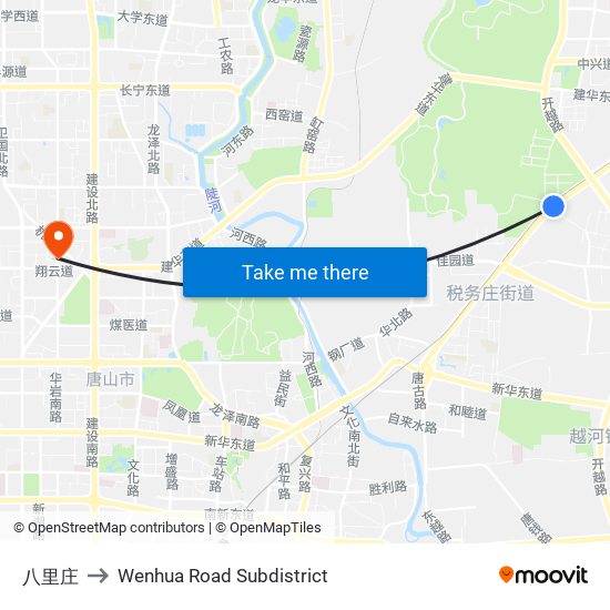 八里庄 to Wenhua Road Subdistrict map