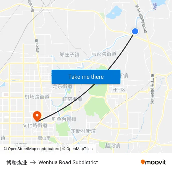 博鳌煤业 to Wenhua Road Subdistrict map