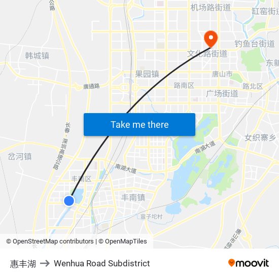 惠丰湖 to Wenhua Road Subdistrict map