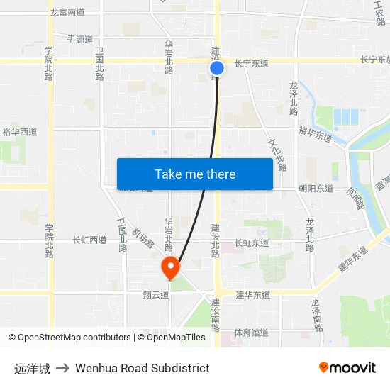远洋城 to Wenhua Road Subdistrict map