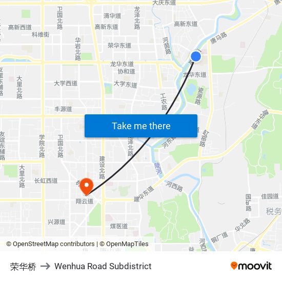 荣华桥 to Wenhua Road Subdistrict map
