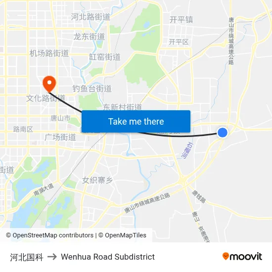 Hebei Guoke to Wenhua Road Subdistrict map