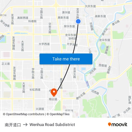 南开道口 to Wenhua Road Subdistrict map