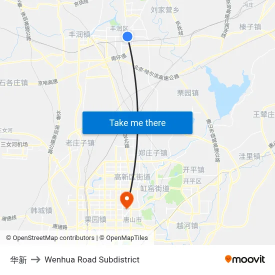 Huaxin to Wenhua Road Subdistrict map