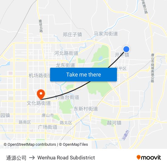 通源公司 to Wenhua Road Subdistrict map