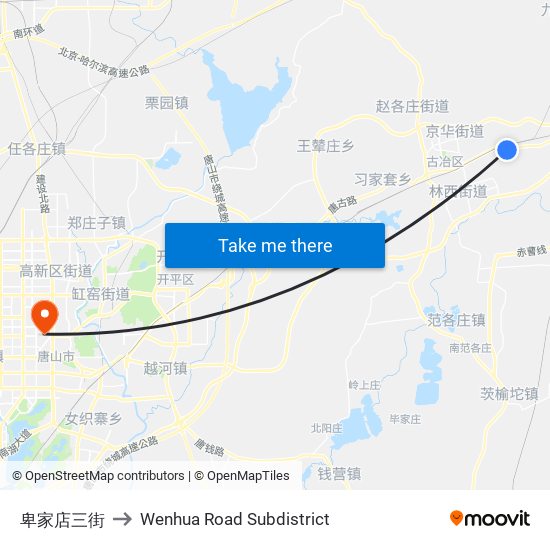 卑家店三街 to Wenhua Road Subdistrict map