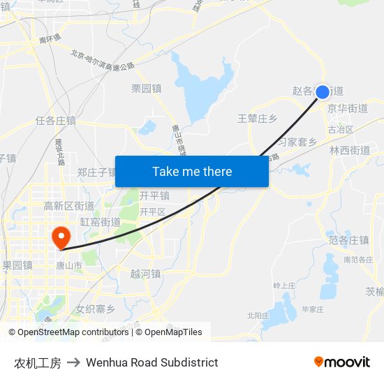 农机工房 to Wenhua Road Subdistrict map