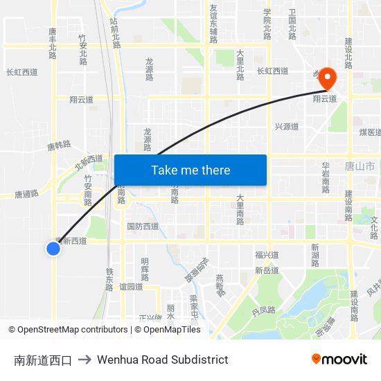 南新道西口 to Wenhua Road Subdistrict map