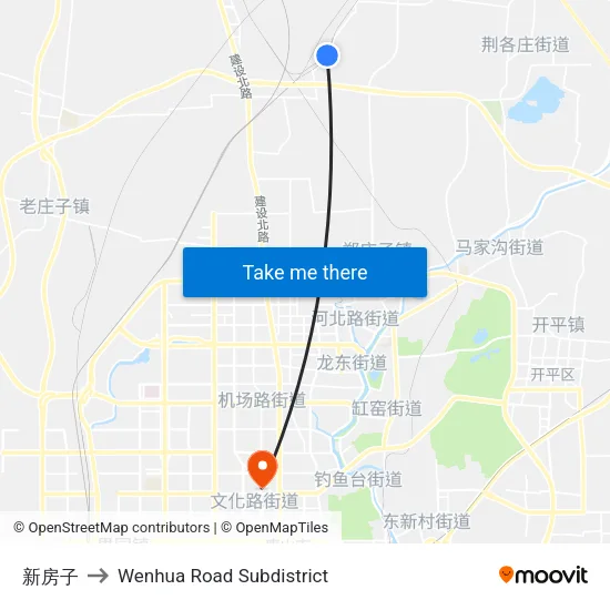 新房子 to Wenhua Road Subdistrict map