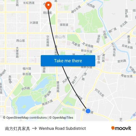 Southern Lighting & Furniture to Wenhua Road Subdistrict map
