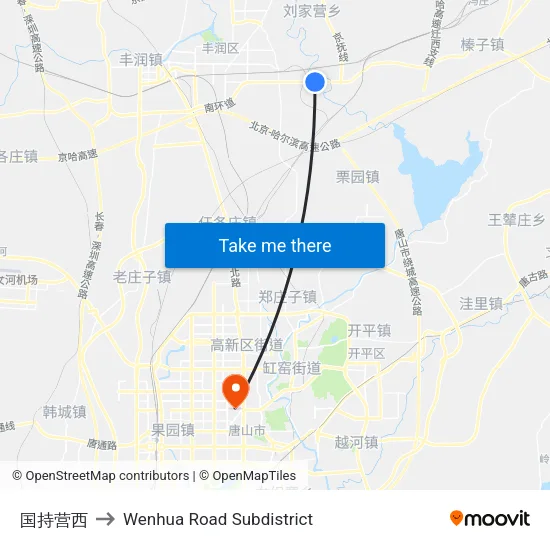国持营西 to Wenhua Road Subdistrict map