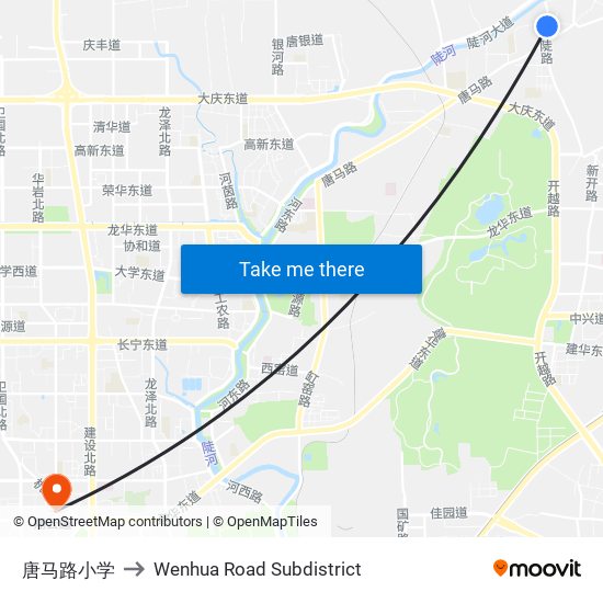 唐马路小学 to Wenhua Road Subdistrict map