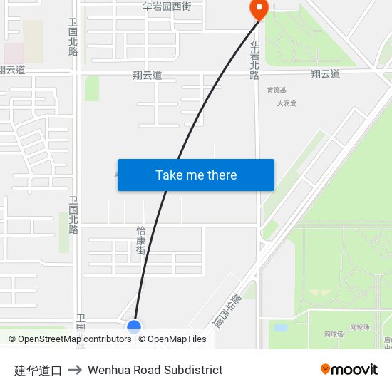 建华道口 to Wenhua Road Subdistrict map