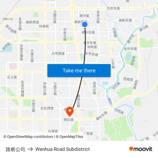 路桥公司 to Wenhua Road Subdistrict map