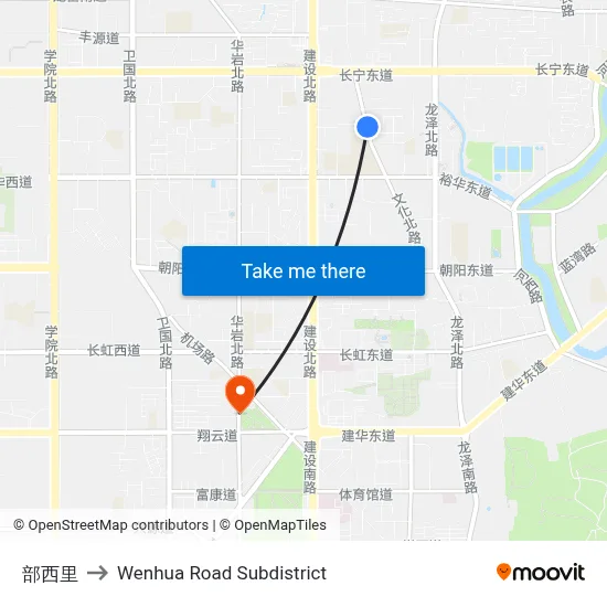 Bu Xi Li to Wenhua Road Subdistrict map