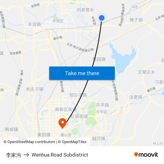 李家沟 to Wenhua Road Subdistrict map