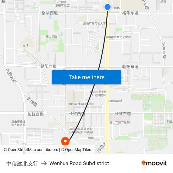 中信建北支行 to Wenhua Road Subdistrict map