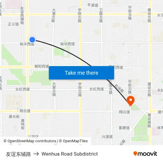 Youyi East Service Road to Wenhua Road Subdistrict map