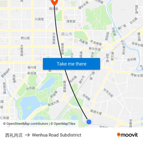 西礼尚庄 to Wenhua Road Subdistrict map