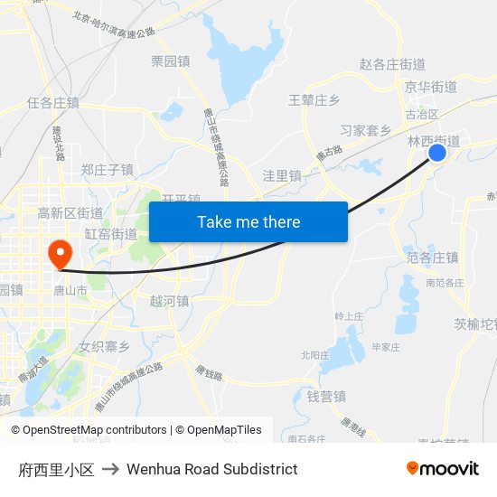 府西里小区 to Wenhua Road Subdistrict map