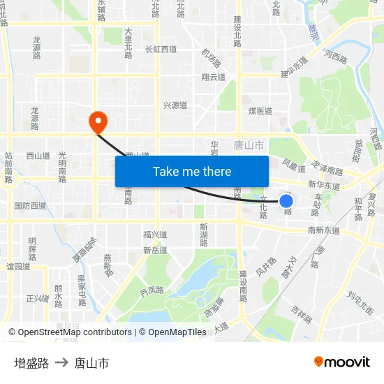 增盛路 to 唐山市 map
