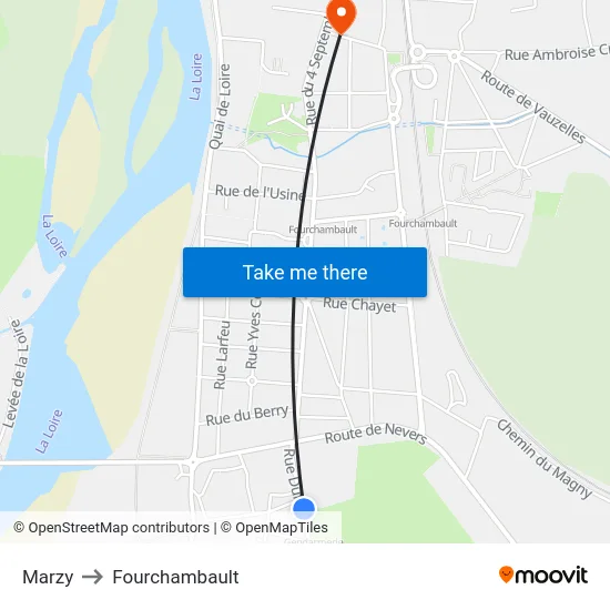 Marzy to Fourchambault map