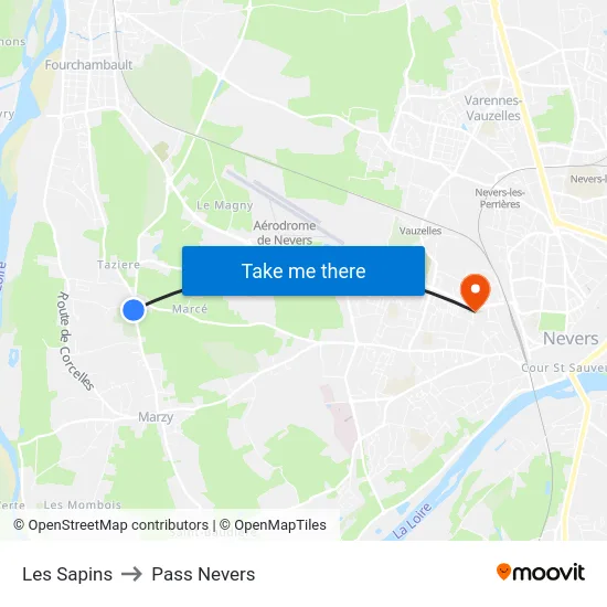 Les Sapins to Pass Nevers map