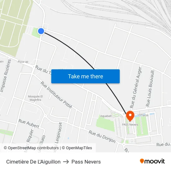 Cimetière De L'Aiguillon to Pass Nevers map