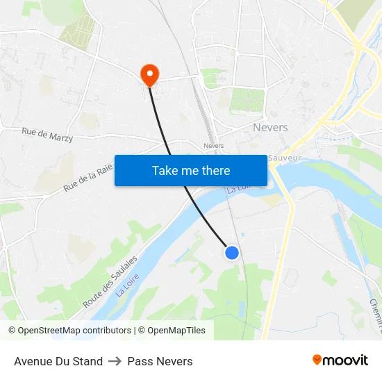 Avenue Du Stand to Pass Nevers map