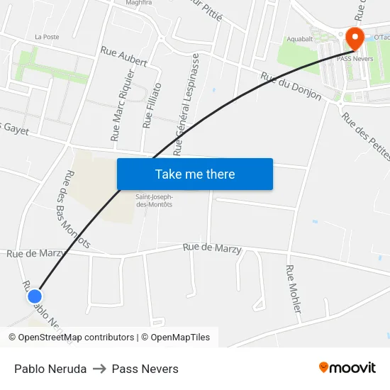 Pablo Neruda to Pass Nevers map
