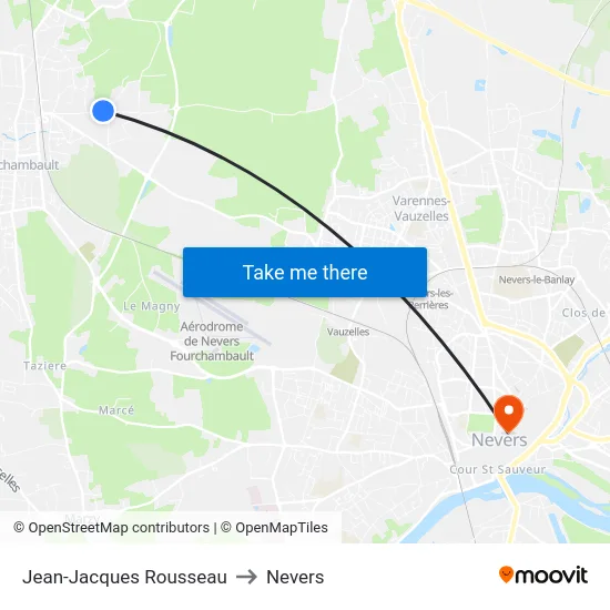 Jean-Jacques Rousseau to Nevers map