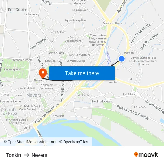 Tonkin to Nevers map